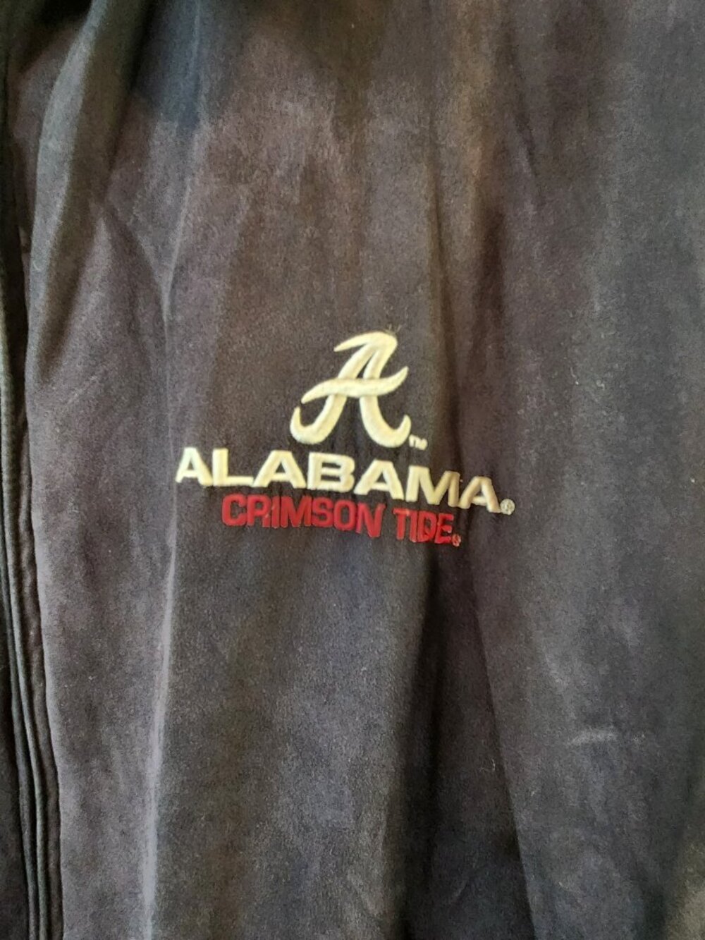 Active Alabama Crimson Tide Faux Suede Embroidered Bomber Jacket Men's Size XL